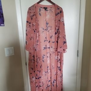 Torrid Size 3/4 Dusty Pink Longline Kimono